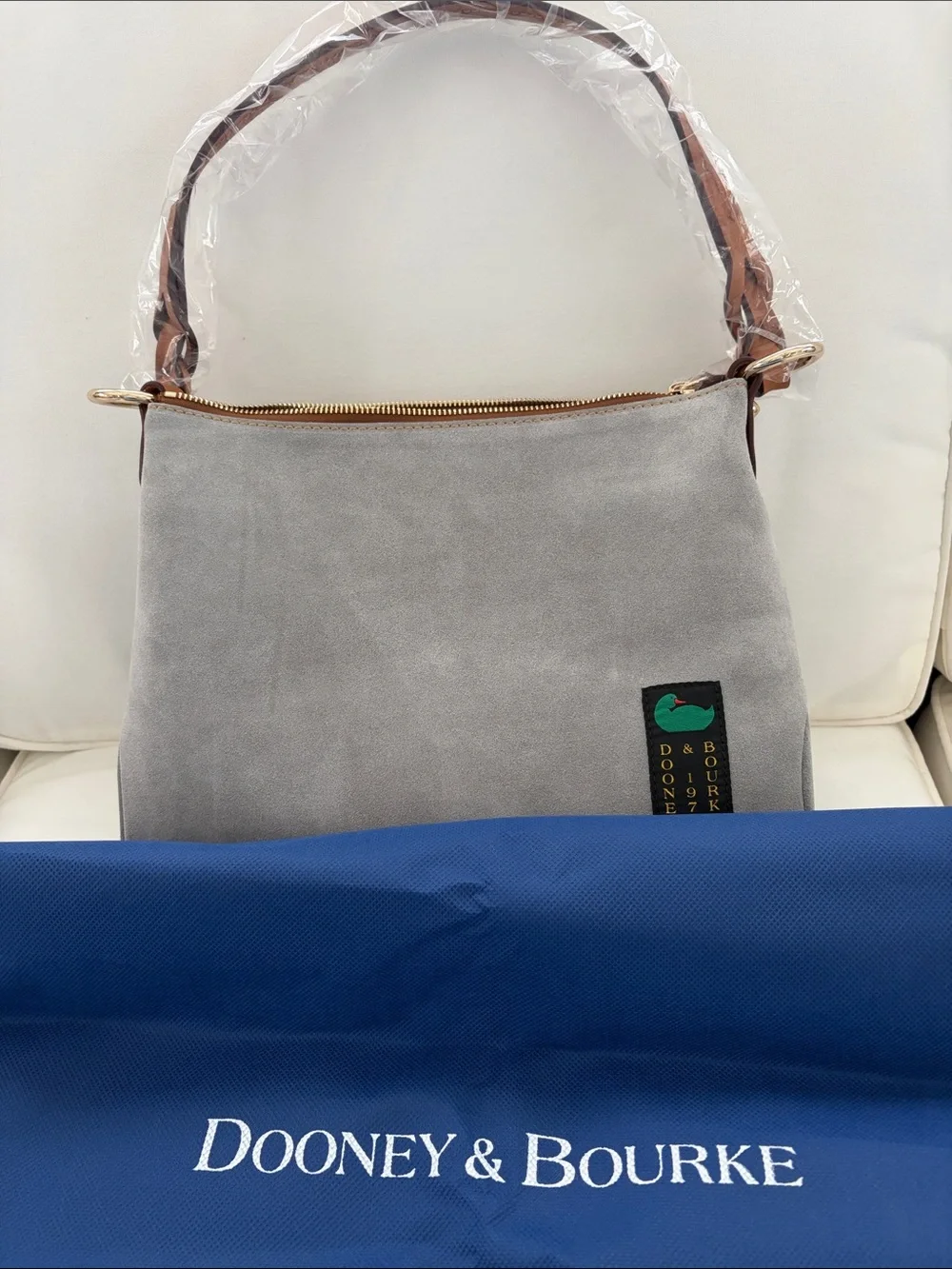 NWT - Dooney & Bourke Suede Large 12 x 9 x 4.5” Chloe